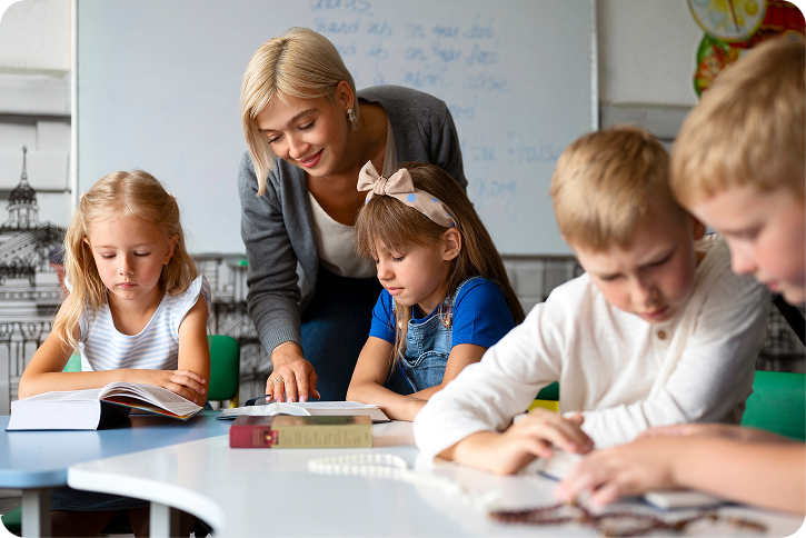Children learning in a supportive environment